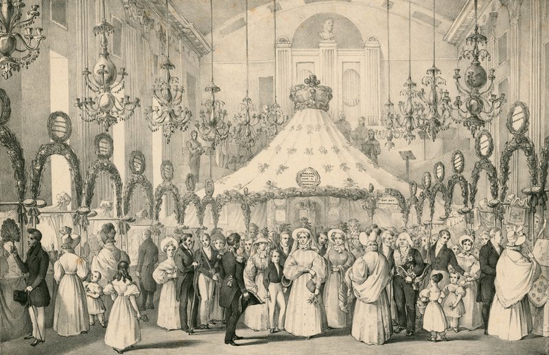 Hanover Square-rommene da dronning Victoria tok den private utsikten over den fancy messen til hjelp for utlendinger i nød, holdt 19. juni 1833 av English School