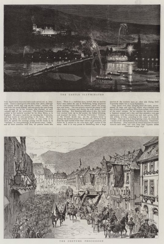 Heidelberg-festlighetene (gravering) av English School