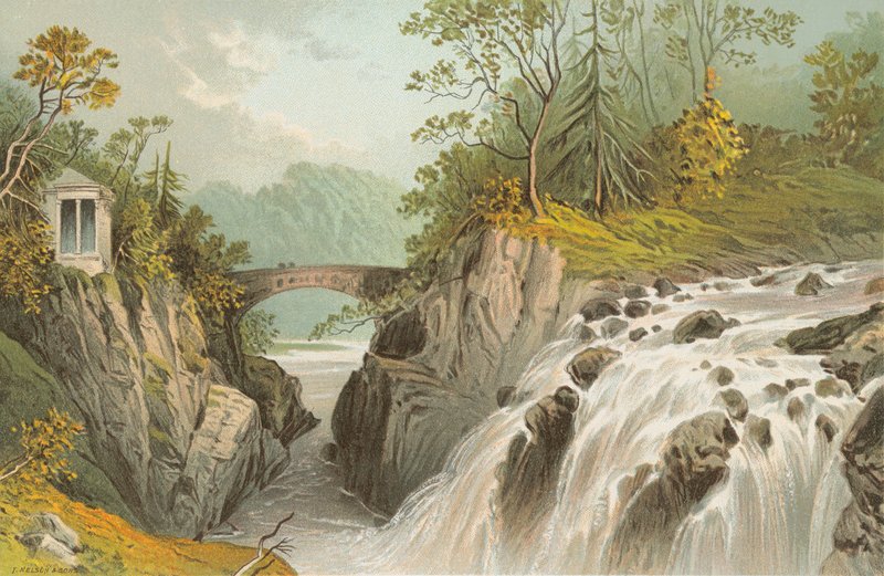 Hermitage und Falls of the Bruar - nær Dunkeld av English School