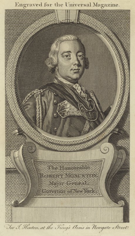 Den ærede Robert Monckton, generalmajor, guvernør i New York av English School