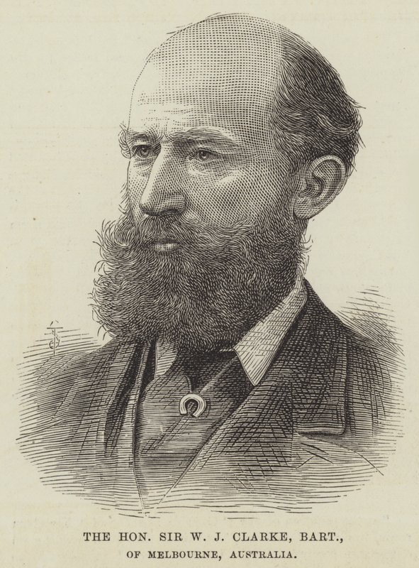 Den ærede Sir W J Clarke, Baronet, fra Melbourne, Australia (gravering) av English School