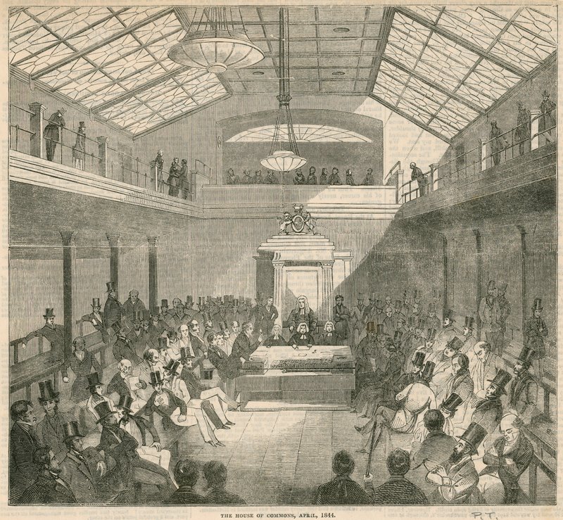 Underhuset, Westminster, London, i april 1844 av English School