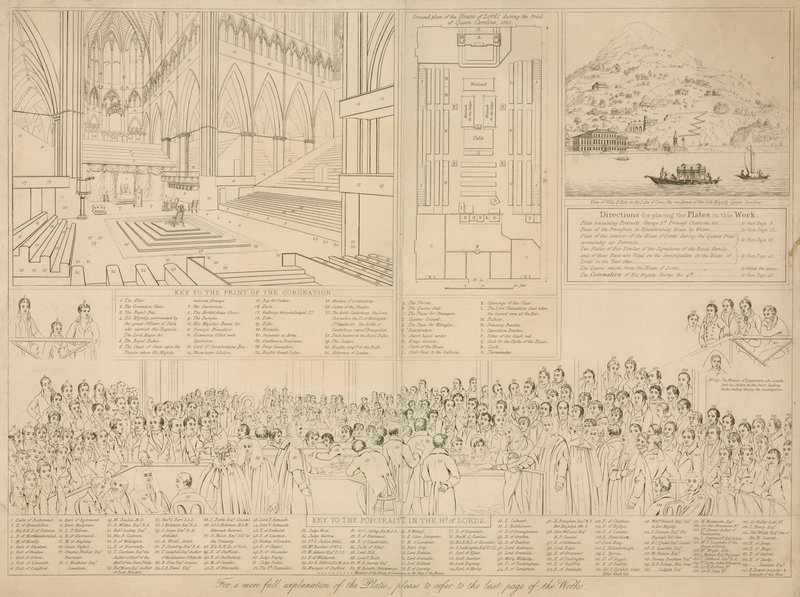 House of Lords på tidspunktet for rettssaken mot dronning Caroline i 1820 av English School
