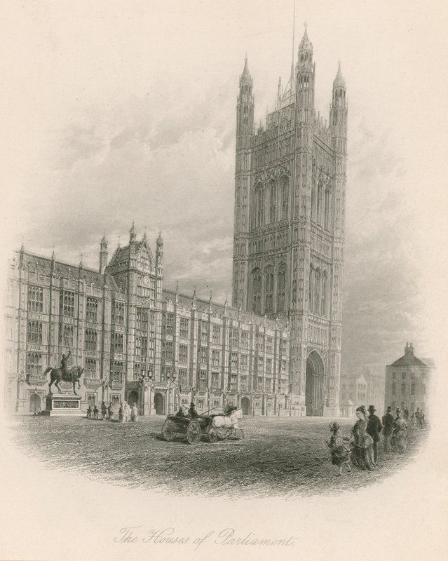 Houses of Parliament, Westminster, London av English School