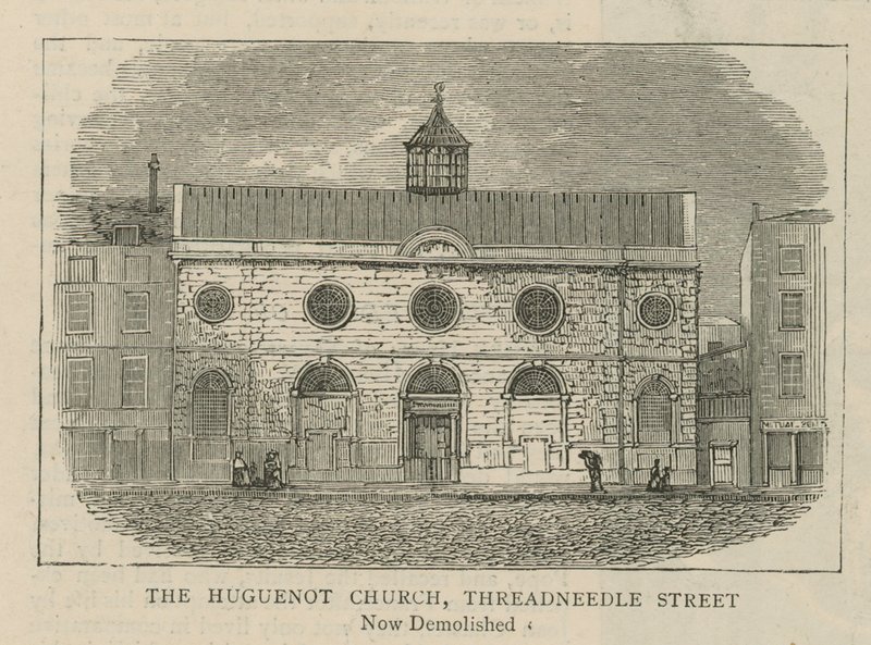 Hugenottene i England: Hugenottkirken, Threadneedle Street av English School