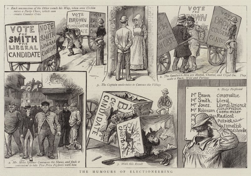 The Humors of Electioneering (gravering) av English School