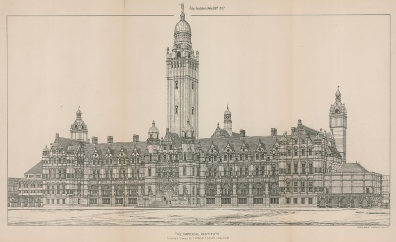 The Imperial Institute: Det aksepterte designet av Thomas Edward Collcutt av English School