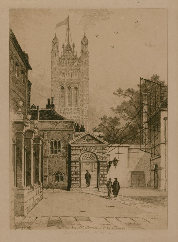 Inigo Jones Gateway og Victoria Tower på Westminster School av English School