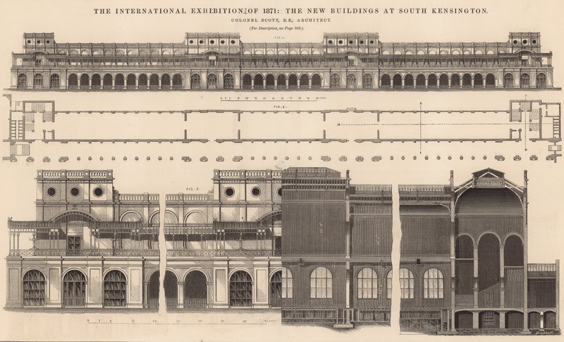 Den internasjonale utstillingen i 1871 - de nye bygningene i South Kensington av English School