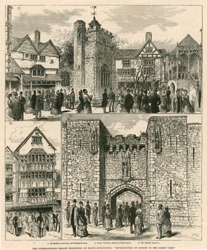 Den internasjonale helseutstillingen i South Kensington: Reproduction of London in the Olden Time av English School