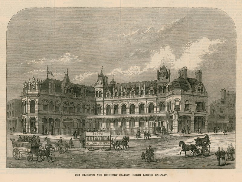 Islington og Highbury Station, North London Railway av English School