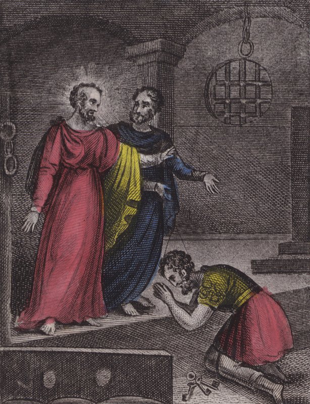 The Jailor I read ... (farget gravering) av English School
