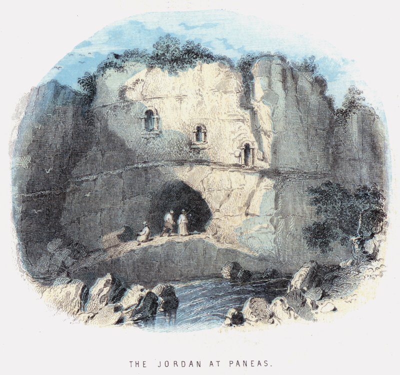 Jordan ved Paneas (farget gravering) av English School