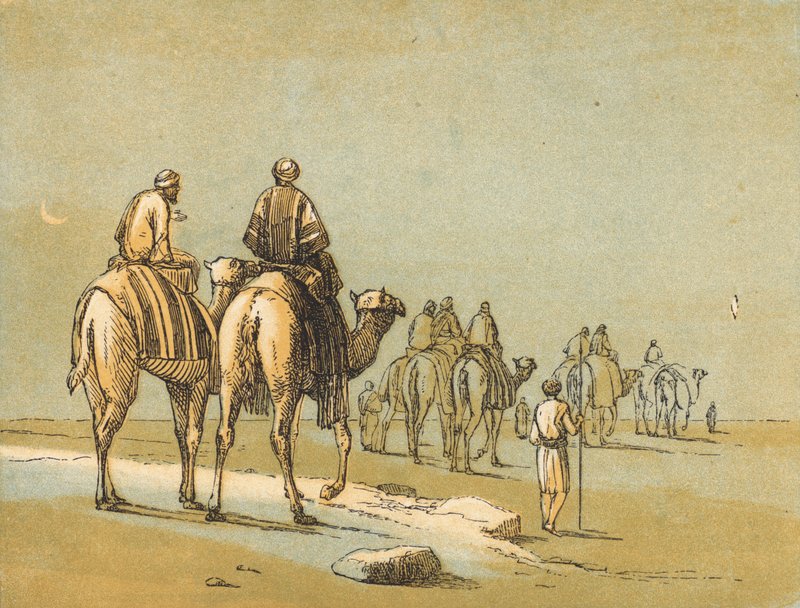 The Journey of the Wise Men (farget gravering) av English School