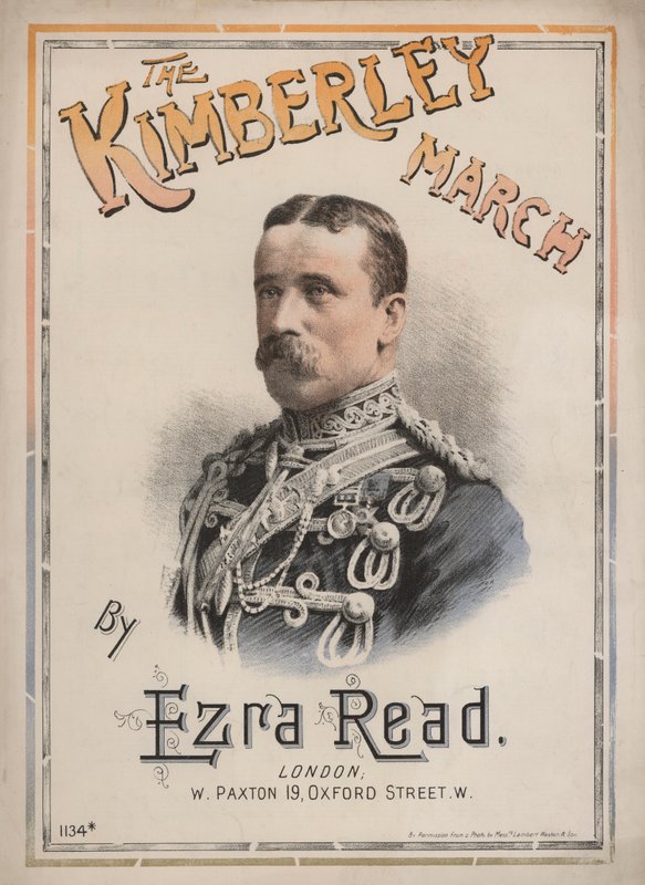 Kimberley March, noteomslag med et portrett av general John French (farge litho) av English School