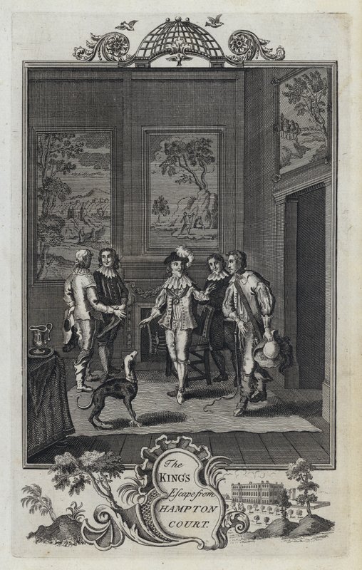 The King's Escape from Hampton Court (gravering) av English School