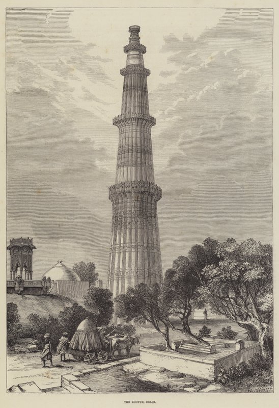 The Kootub, Delhi (gravering) av English School