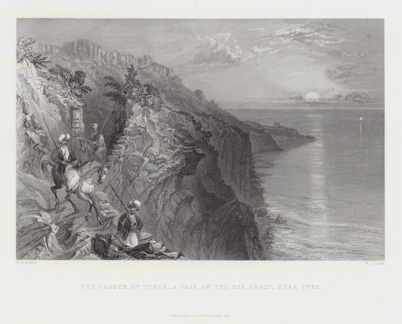The Ladder of Tyrus - et pass på havkysten, nær Tyrus av English School