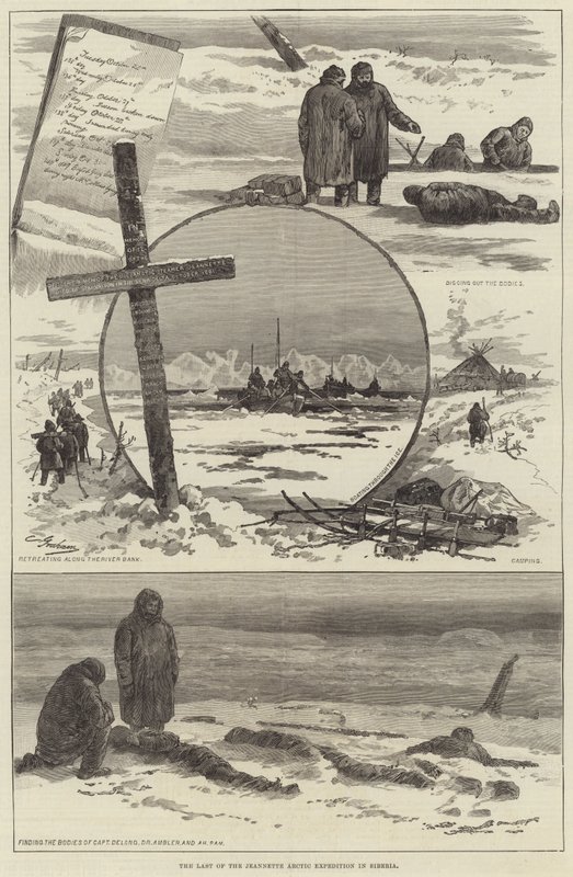 Den siste av Jeannette Arctic Expedition i Sibir (gravering) av English School