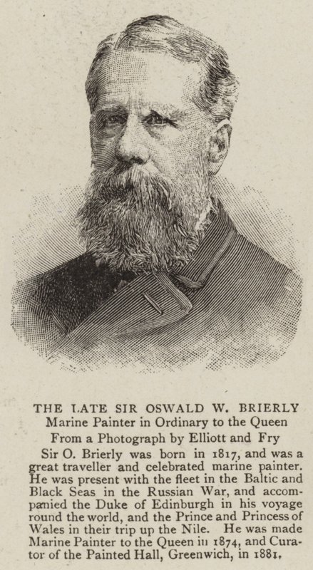 Den avdøde Sir Oswald W Brierly (gravering) av English School