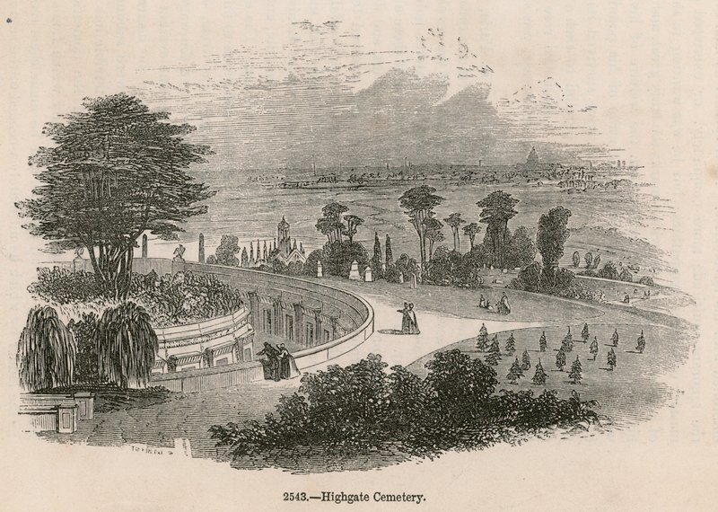 The Libanon Catacombe, Highgate Cemetery, London av English School