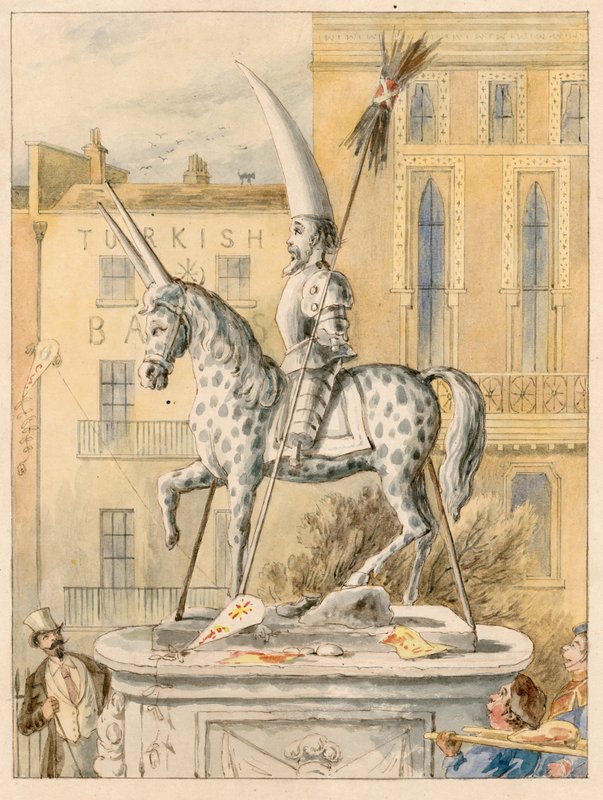 Leicester Square-statuen 17. oktober 1866 av English School