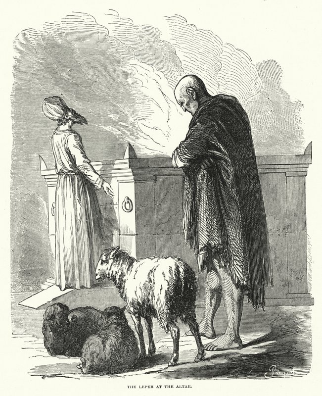 The Leper at the Altar (engraving) av English School