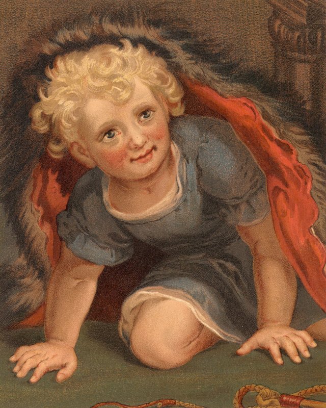 Den lille bjørnen (farge litho) av English School