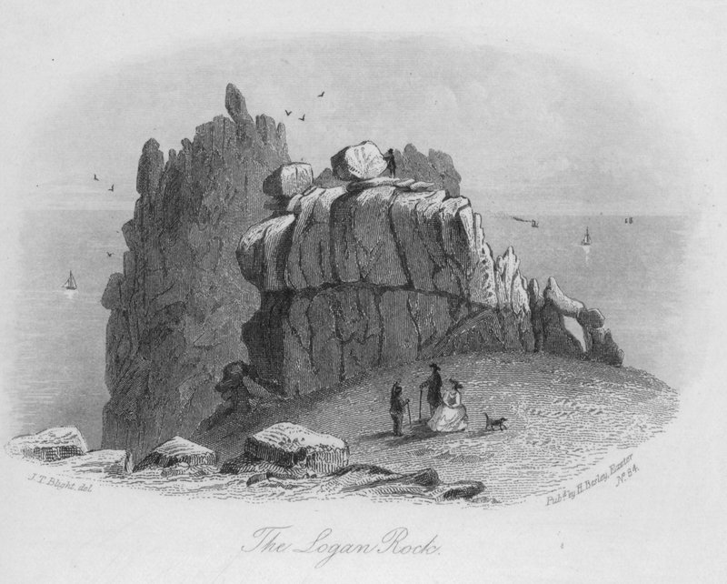 The Logan Rock (gravering) av English School