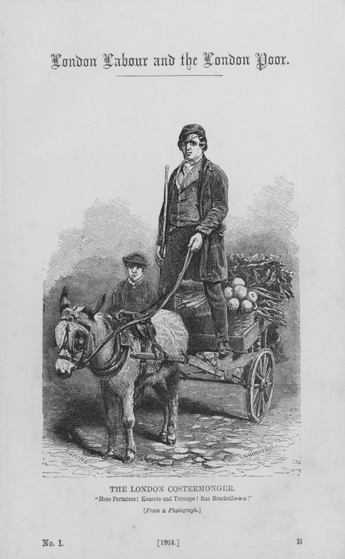 The London Costermonger (gravering) av English School