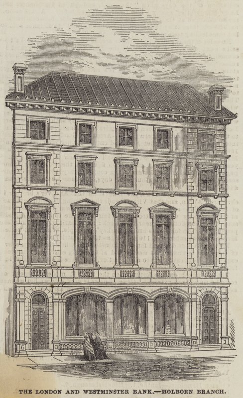 London og Westminster Bank, Holborn Branch (gravering) av English School