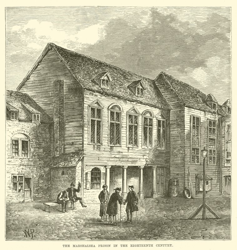 Marshalsea-fengselet i det attende århundre (gravering) av English School