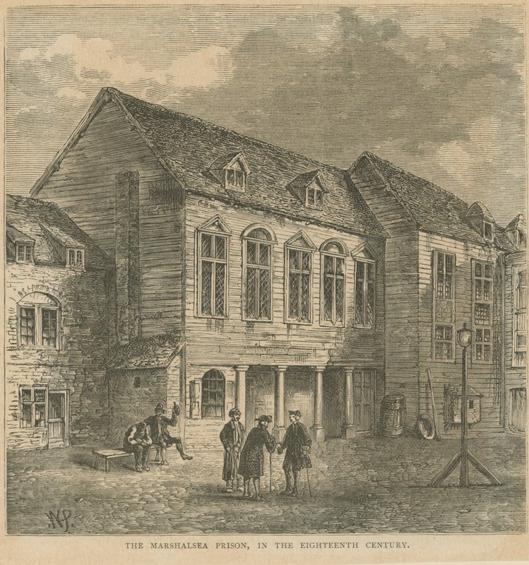 Marshalsea-fengselet på det attende århundre av English School