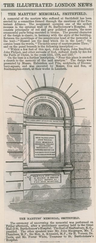 The Martyrs Memorial, Smithfield av English School