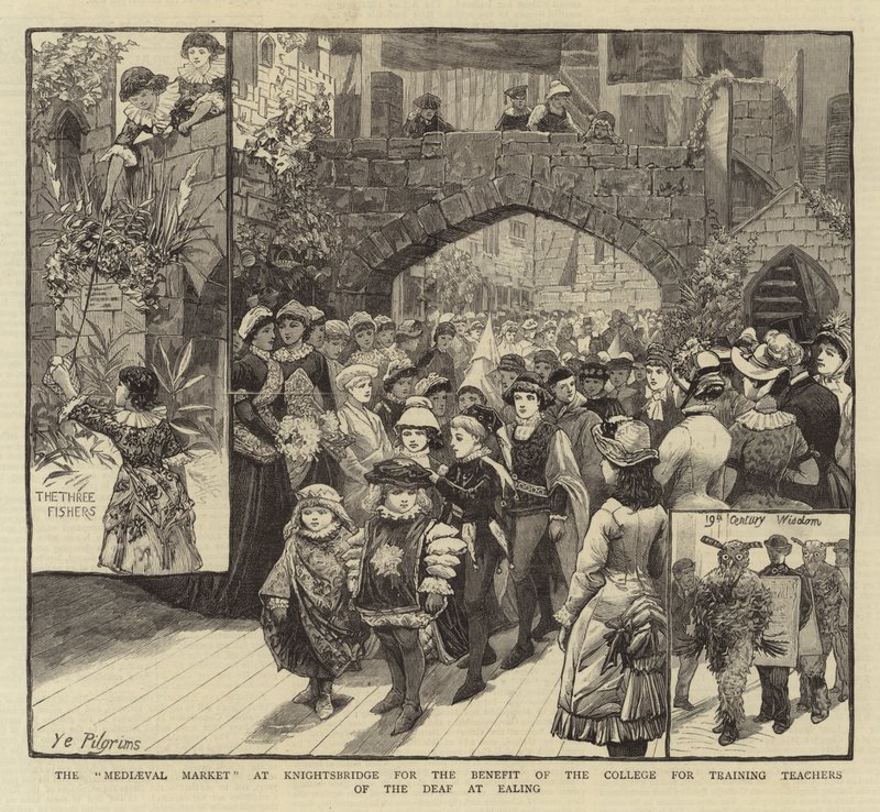 "Mediaeval Market" på Knightsbridge til fordel for College for Training Teachers of the Deaf at Ealing av English School