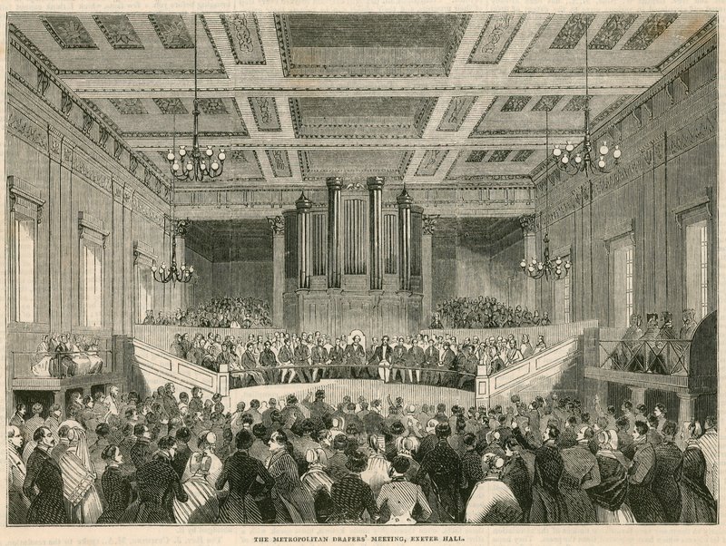 Metropolitan Drapers møte i Exeter Hall, London av English School