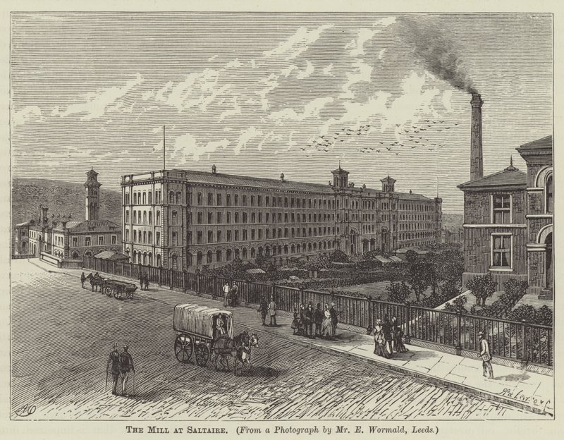 Møllen i Saltaire (gravering) av English School