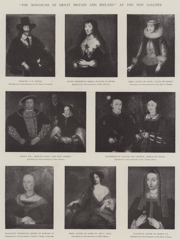 "The Monarchs of Great Britain and Ireland" på New Gallery (litho) av English School