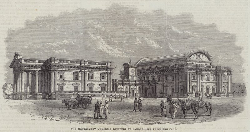 Montgomery Memorial Building i Lahore (gravering) av English School
