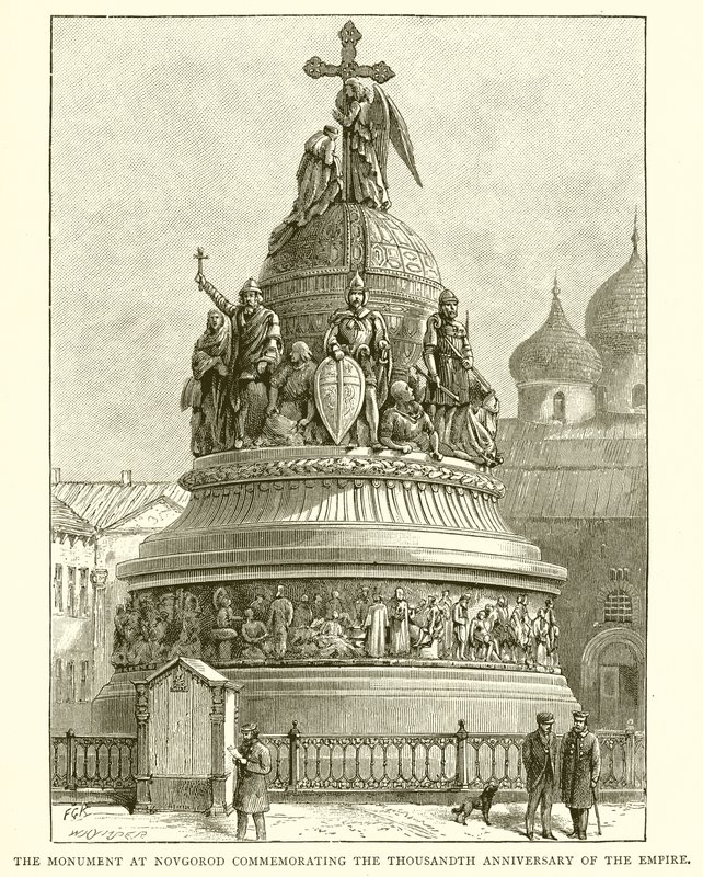 Monumentet i Novgorod til minne om imperiets tusenårsjubileum, 1862 av English School