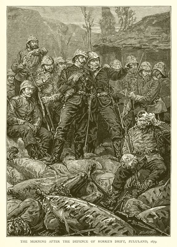 Morgenen etter forsvaret av Rorkes Drift, Zululand, 1879 av English School