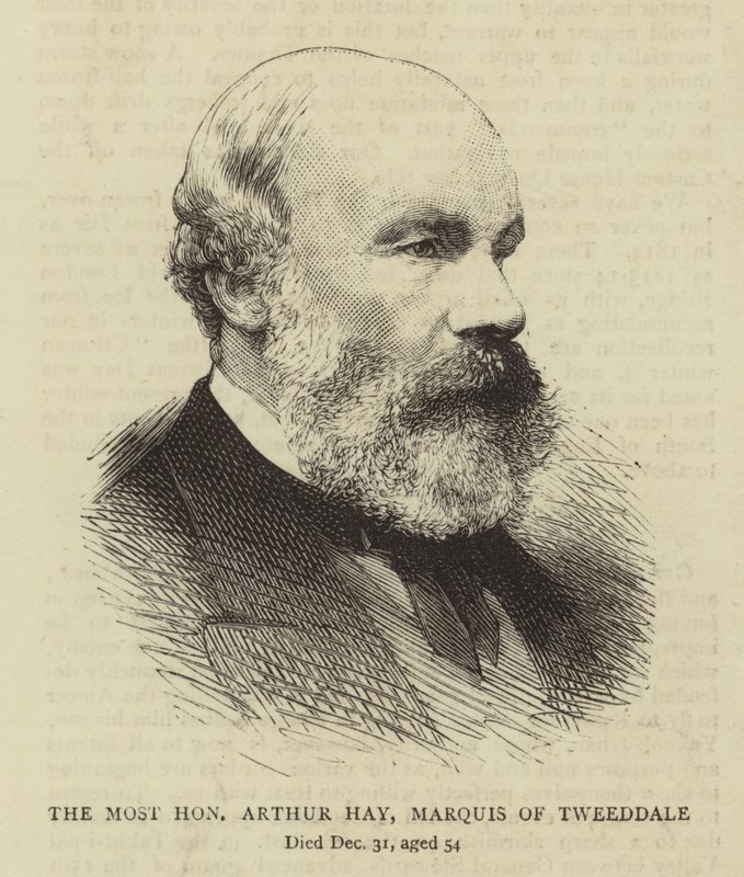 Den mest ærede Arthur Hay, Marquis of Tweeddale (gravering) av English School