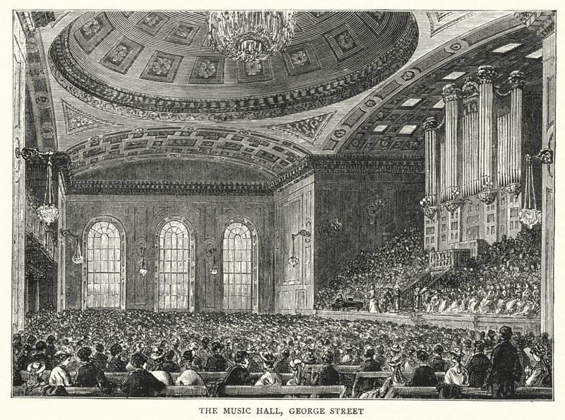 The Music Hall, George Street (gravering) av English School