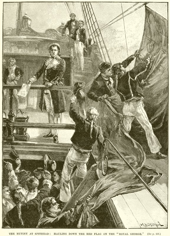 Mytteriet ved Spithead: Hauling down the Red Flag på Royal George av English School