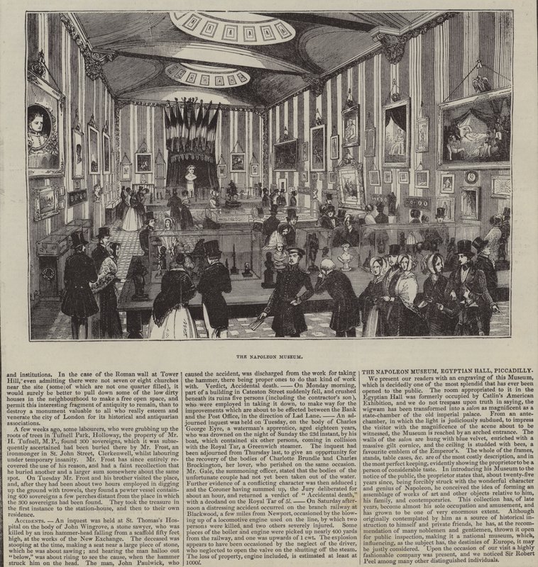 Napoleon-museet, Egyptian Hall, London (gravering) av English School