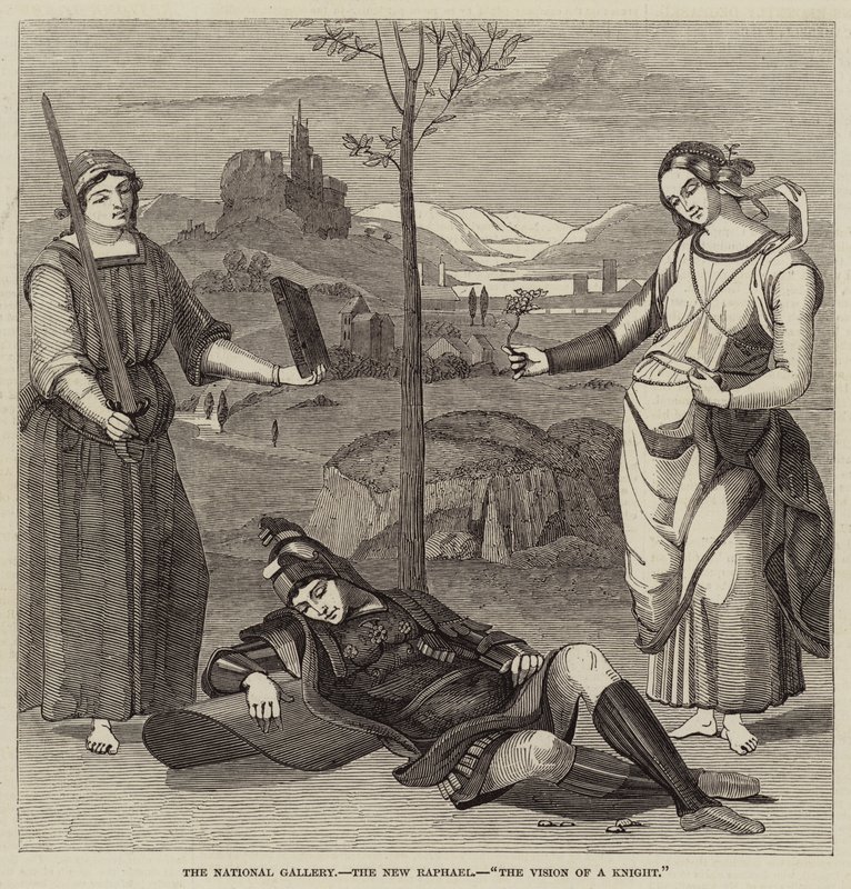 Nasjonalgalleriet, New Raphael, The Vision of a Knight (gravering) av English School
