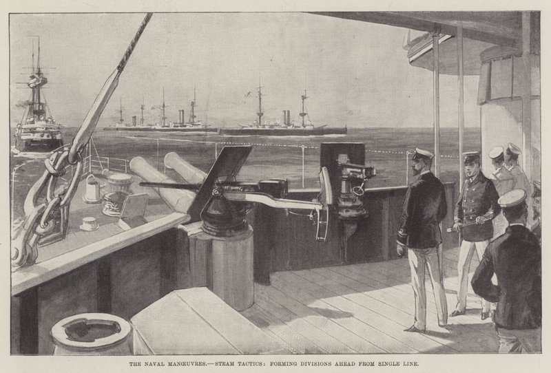 Sjømanøvrene, Steam Tactics, danner divisjoner foran fra Single Line (gravering) av English School