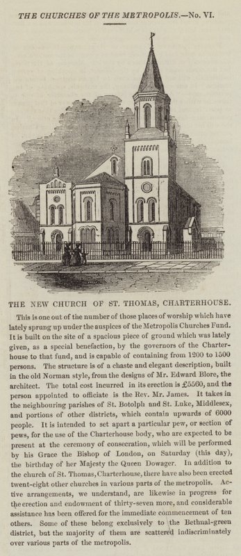 The New Church of St Thomas, Charterhouse (gravering) av English School