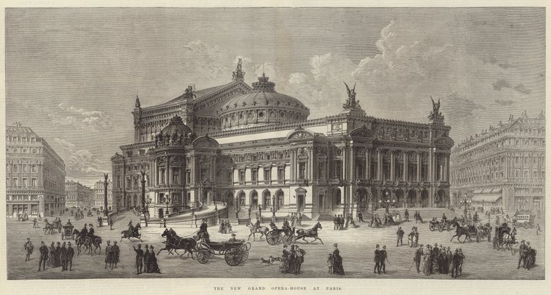 Det nye store operahuset i Paris (gravering) av English School