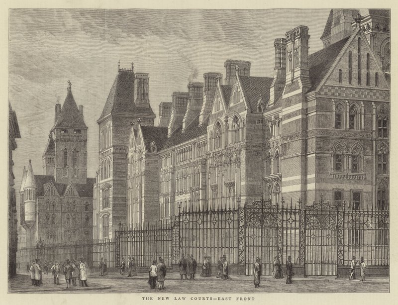 The New Law Courts, East Front (gravering) av English School